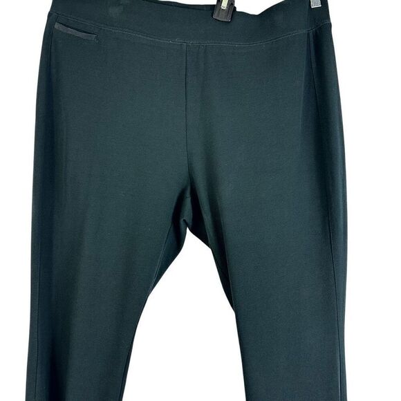 J. Jill Black Ponte Pull on Pants Zip Ankle Hem Skinny Taper Stretch  Size XL - Picture 3 of 9